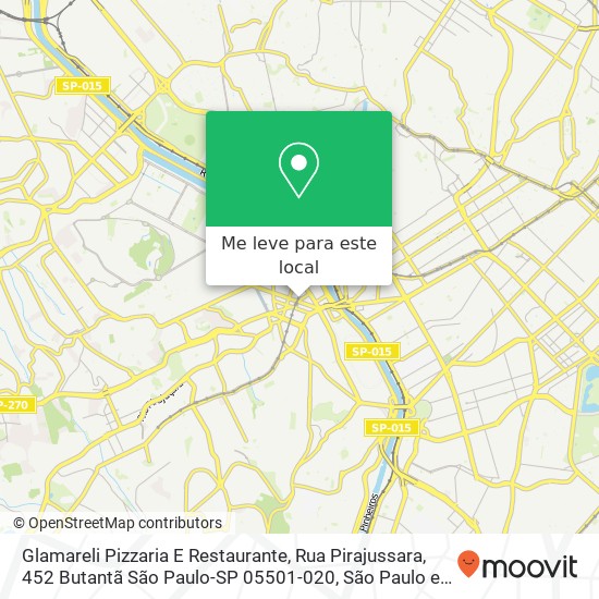 Glamareli Pizzaria E Restaurante, Rua Pirajussara, 452 Butantã São Paulo-SP 05501-020 mapa