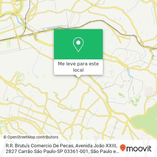 R.R. Brutu's Comercio De Pecas, Avenida João XXIII, 2827 Carrão São Paulo-SP 03361-001 mapa