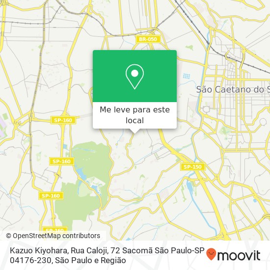Kazuo Kiyohara, Rua Caloji, 72 Sacomã São Paulo-SP 04176-230 mapa