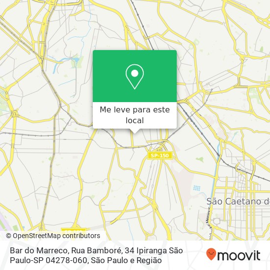 Bar do Marreco, Rua Bamboré, 34 Ipiranga São Paulo-SP 04278-060 mapa