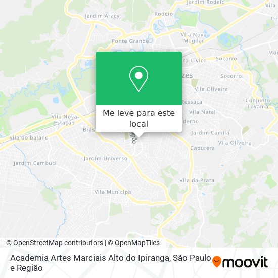 Academia Artes Marciais Alto do Ipiranga mapa