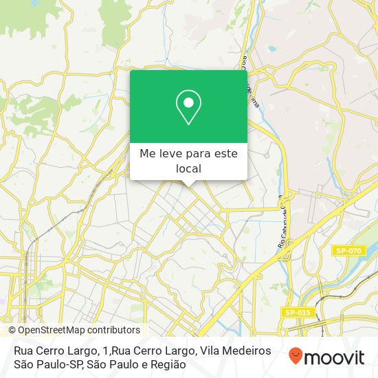 Rua Cerro Largo, 1,Rua Cerro Largo, Vila Medeiros São Paulo-SP mapa