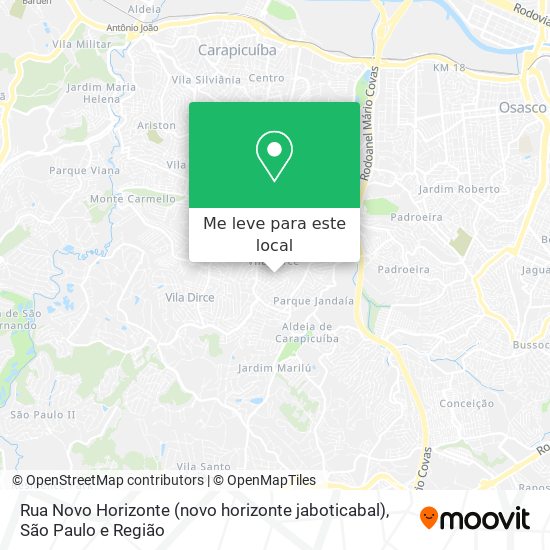 Rua Novo Horizonte (novo horizonte jaboticabal) mapa