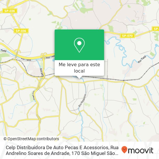 Celp Distribuidora De Auto Pecas E Acessorios, Rua Andrelino Soares de Andrade, 170 São Miguel São Paulo-SP 08010-460 mapa