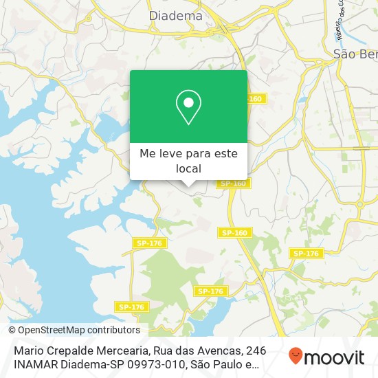 Mario Crepalde Mercearia, Rua das Avencas, 246 INAMAR Diadema-SP 09973-010 mapa
