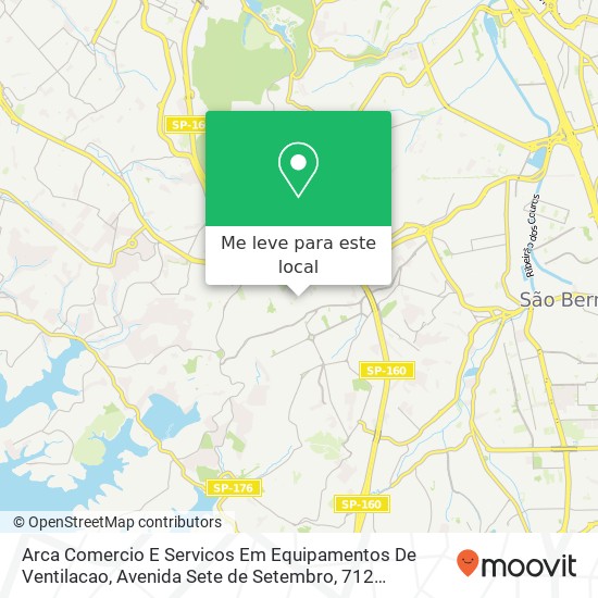 Arca Comercio E Servicos Em Equipamentos De Ventilacao, Avenida Sete de Setembro, 712 Conceição Diadema-SP 09912-010 mapa