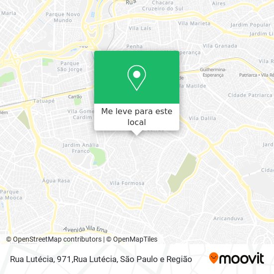 Rua Lutécia, 971,Rua Lutécia mapa