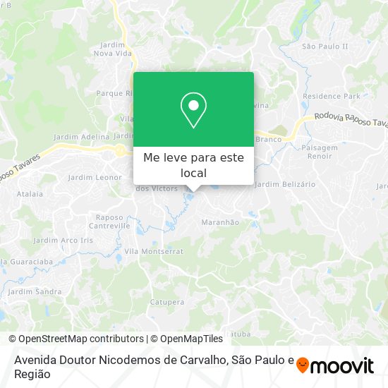 Avenida Doutor Nicodemos de Carvalho mapa