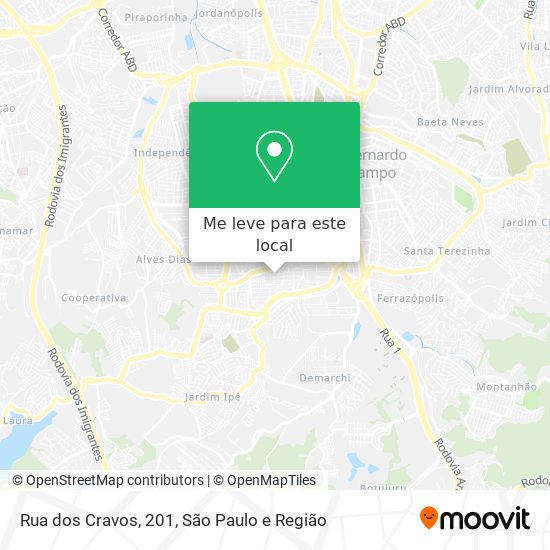 Rua dos Cravos, 201 mapa