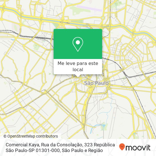 Comercial Kaya, Rua da Consolação, 323 República São Paulo-SP 01301-000 mapa