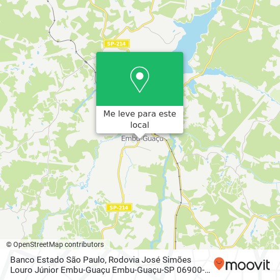 Banco Estado São Paulo, Rodovia José Simões Louro Júnior Embu-Guaçu Embu-Guaçu-SP 06900-000 mapa