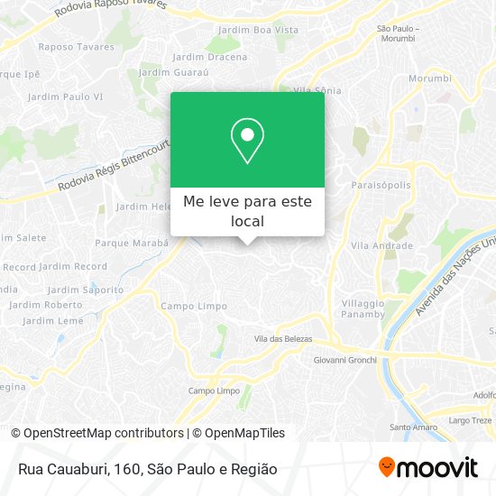 Rua Cauaburi, 160 mapa