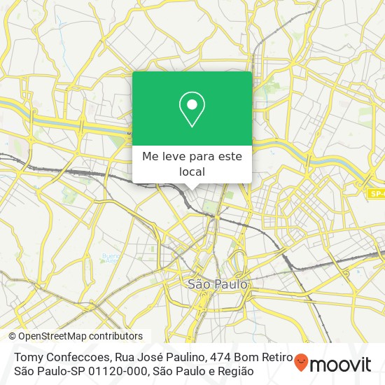 Tomy Confeccoes, Rua José Paulino, 474 Bom Retiro São Paulo-SP 01120-000 mapa