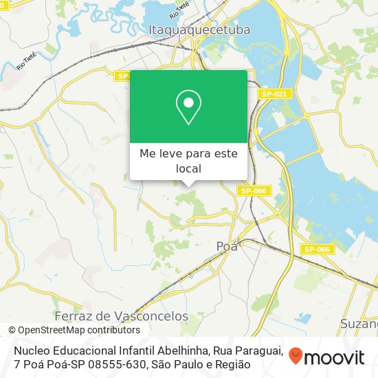 Nucleo Educacional Infantil Abelhinha, Rua Paraguai, 7 Poá Poá-SP 08555-630 mapa