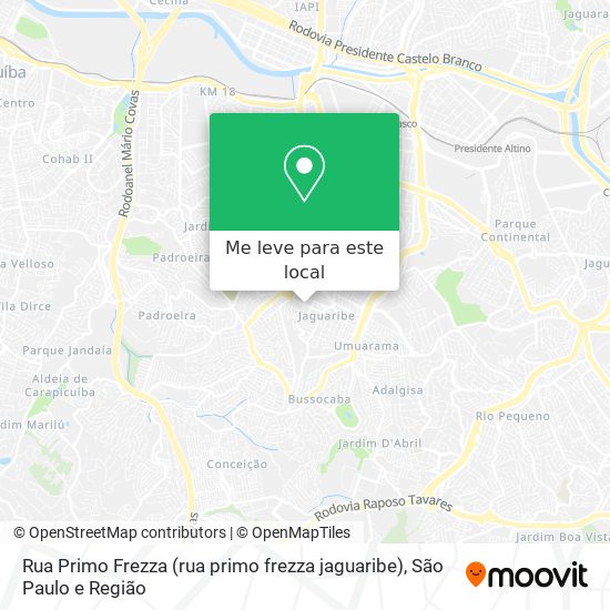 Rua Primo Frezza (rua primo frezza jaguaribe) mapa