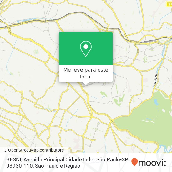 BESNI, Avenida Principal Cidade Líder São Paulo-SP 03930-110 mapa