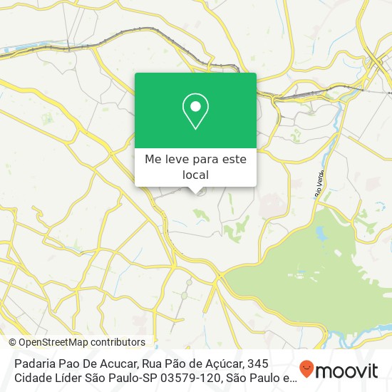 Padaria Pao De Acucar, Rua Pão de Açúcar, 345 Cidade Líder São Paulo-SP 03579-120 mapa