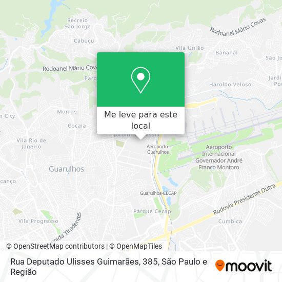 Rua Deputado Ulisses Guimarães, 385 mapa