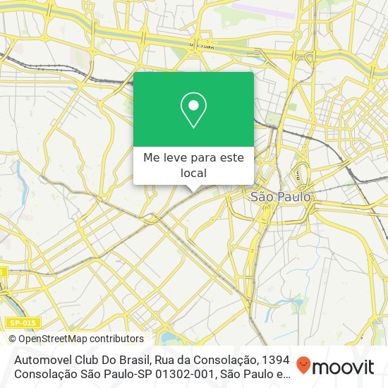 Automovel Club Do Brasil, Rua da Consolação, 1394 Consolação São Paulo-SP 01302-001 mapa