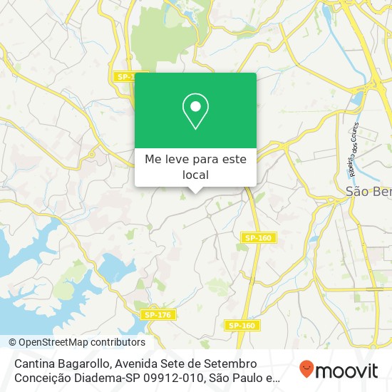 Cantina Bagarollo, Avenida Sete de Setembro Conceição Diadema-SP 09912-010 mapa