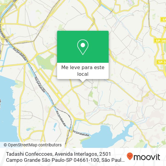 Tadashi Confeccoes, Avenida Interlagos, 2501 Campo Grande São Paulo-SP 04661-100 mapa