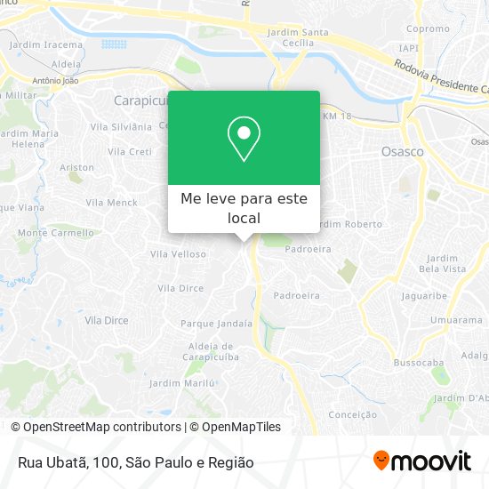 Rua Ubatã, 100 mapa