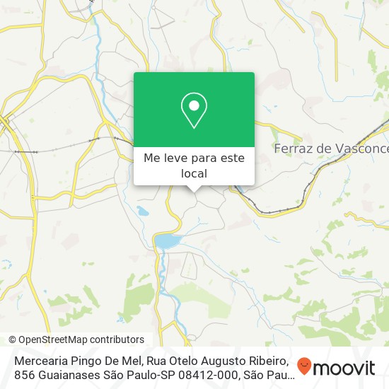 Mercearia Pingo De Mel, Rua Otelo Augusto Ribeiro, 856 Guaianases São Paulo-SP 08412-000 mapa