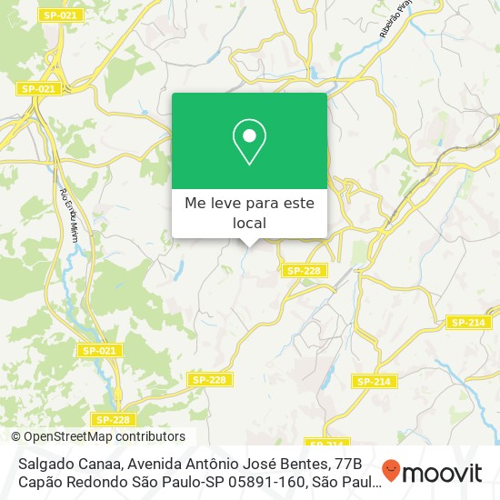 Salgado Canaa, Avenida Antônio José Bentes, 77B Capão Redondo São Paulo-SP 05891-160 mapa