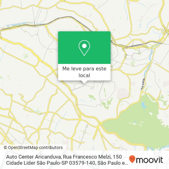 Auto Center Aricanduva, Rua Francesco Melzi, 150 Cidade Líder São Paulo-SP 03579-140 mapa