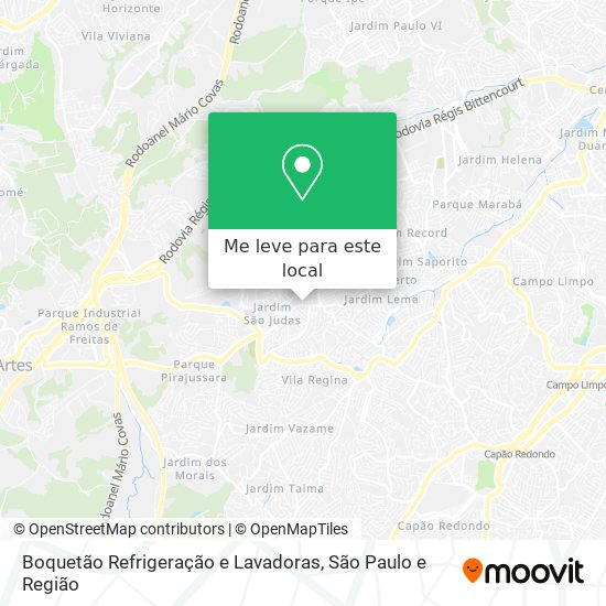 Boquetão Refrigeração e Lavadoras mapa