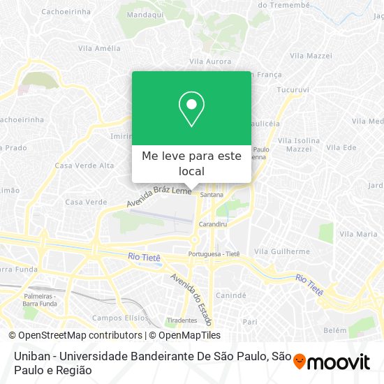 Uniban - Universidade Bandeirante De São Paulo mapa