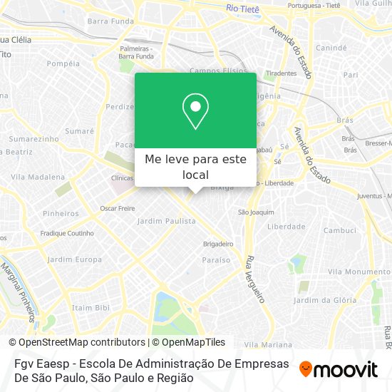 Fgv Eaesp - Escola De Administração De Empresas De São Paulo mapa