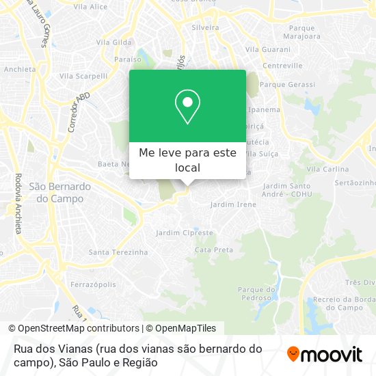 Rua dos Vianas (rua dos vianas são bernardo do campo) mapa