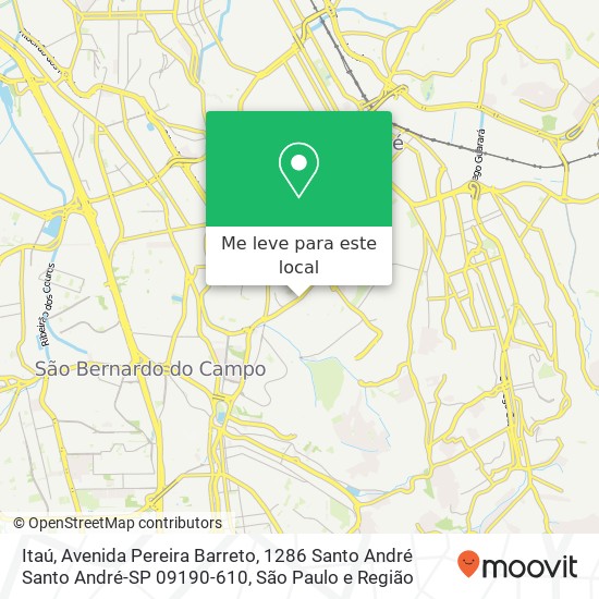 Itaú, Avenida Pereira Barreto, 1286 Santo André Santo André-SP 09190-610 mapa