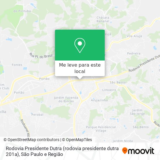 Rodovia Presidente Dutra (rodovia presidente dutra 201a) mapa