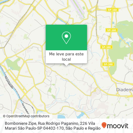 Bomboniere Zipe, Rua Rodrigo Paganino, 226 Vila Marari São Paulo-SP 04402-170 mapa