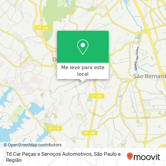 Td Car Peças e Serviços Automotivos, Avenida Dom Pedro I Conceição Diadema-SP 09991-000 mapa