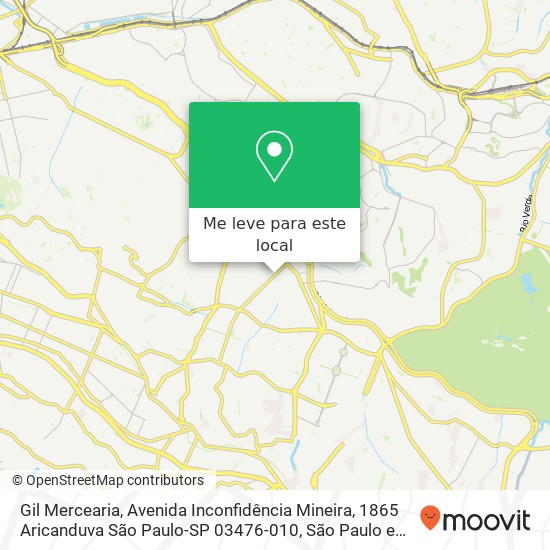 Gil Mercearia, Avenida Inconfidência Mineira, 1865 Aricanduva São Paulo-SP 03476-010 mapa