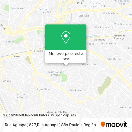 Rua Aguapeí, 827,Rua Aguapeí mapa