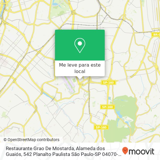 Restaurante Grao De Mostarda, Alameda dos Guaiós, 542 Planalto Paulista São Paulo-SP 04070-000 mapa