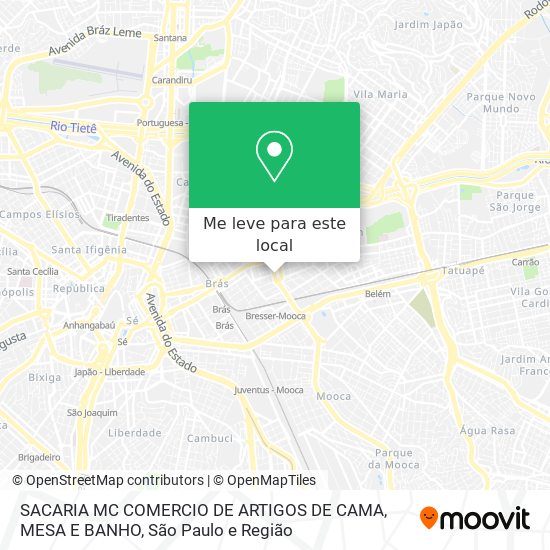 SACARIA MC COMERCIO DE ARTIGOS DE CAMA, MESA E BANHO mapa