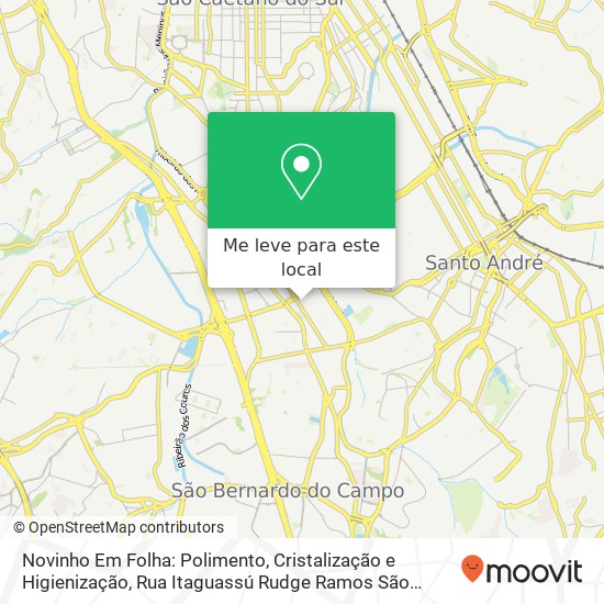 Novinho Em Folha: Polimento, Cristalização e Higienização, Rua Itaguassú Rudge Ramos São Bernardo do Campo-SP 09617-010 mapa