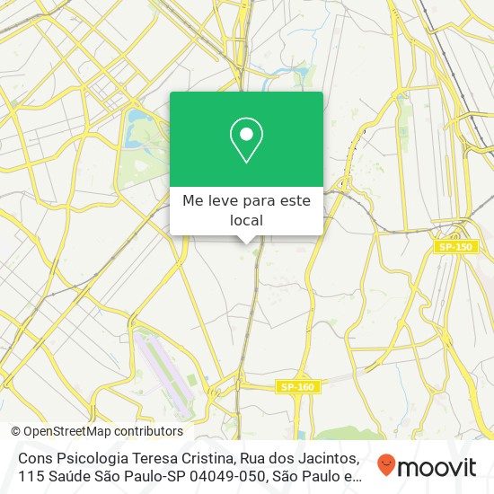 Cons Psicologia Teresa Cristina, Rua dos Jacintos, 115 Saúde São Paulo-SP 04049-050 mapa