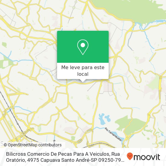 Bilicross Comercio De Pecas Para A Veiculos, Rua Oratório, 4975 Capuava Santo André-SP 09250-790 mapa