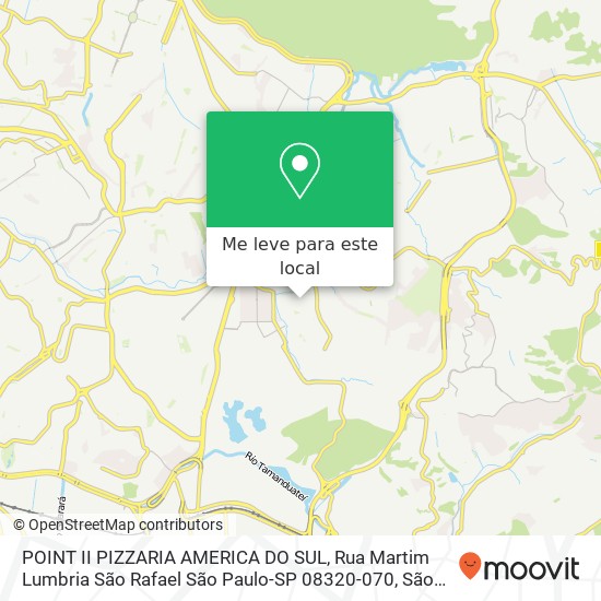 POINT II PIZZARIA AMERICA DO SUL, Rua Martim Lumbria São Rafael São Paulo-SP 08320-070 mapa