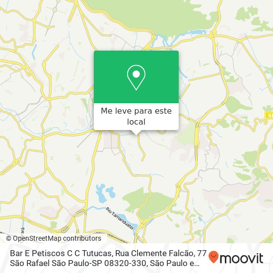 Bar E Petiscos C C Tutucas, Rua Clemente Falcão, 77 São Rafael São Paulo-SP 08320-330 mapa