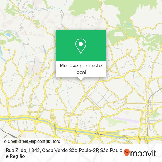 Rua Zilda, 1343, Casa Verde São Paulo-SP mapa