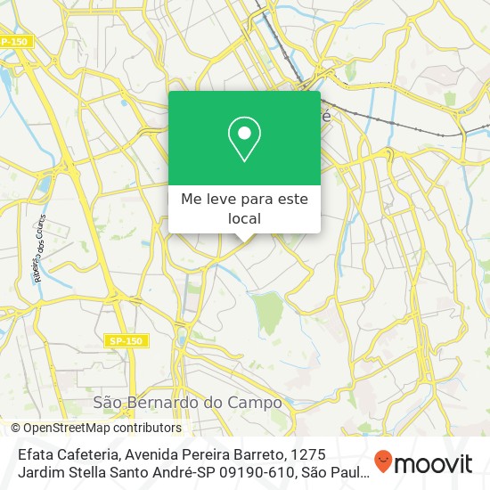 Efata Cafeteria, Avenida Pereira Barreto, 1275 Jardim Stella Santo André-SP 09190-610 mapa