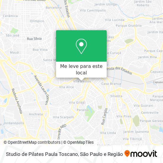 Studio de Pilates Paula Toscano mapa