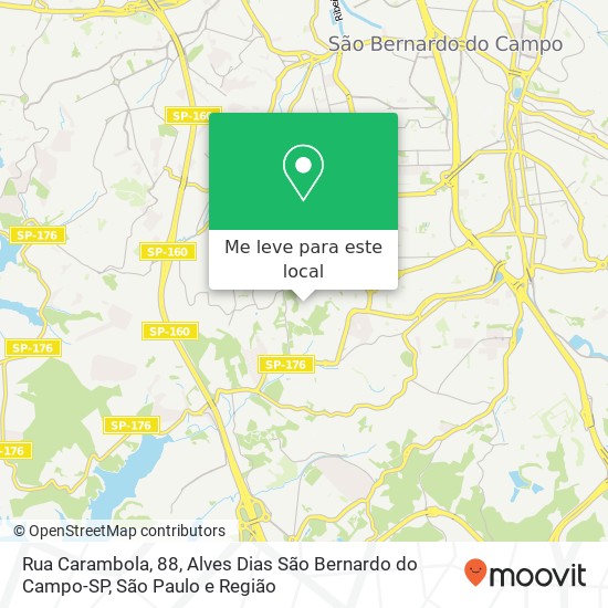 Rua Carambola, 88, Alves Dias São Bernardo do Campo-SP mapa